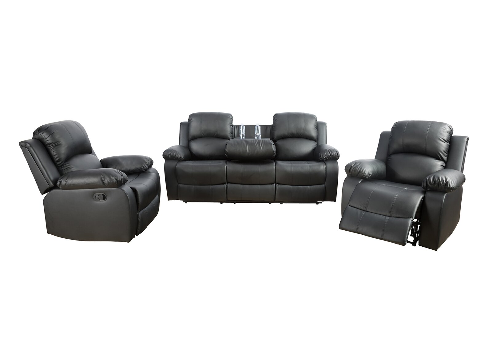 Red Barrel Studio Snedeker 3 - Piece Vegan Leather Reclining Living Room Set